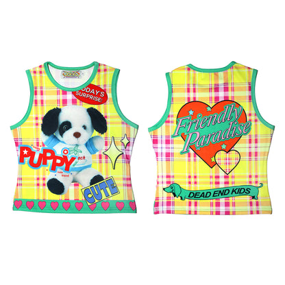 DeadEndKids - Cyber Graphic Slim Tank Top camisole DeadEndKids Puppy Friend S