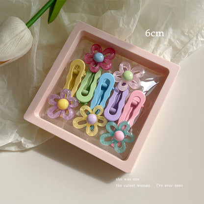 DuoFeiMao - Decora Kei Candy Color Resin Hair Clip Set hair clip duofeimao Hollow Flower 5pcs