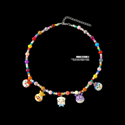 DuoXi - Color Bead Cartoon Resin Necklace necklace DuoXi F