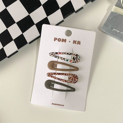Candy Plaid Floral Resin Waterdrop BB Clips – Cute Kawaii Decora Hair Accessories hair clip candy Leopard Print