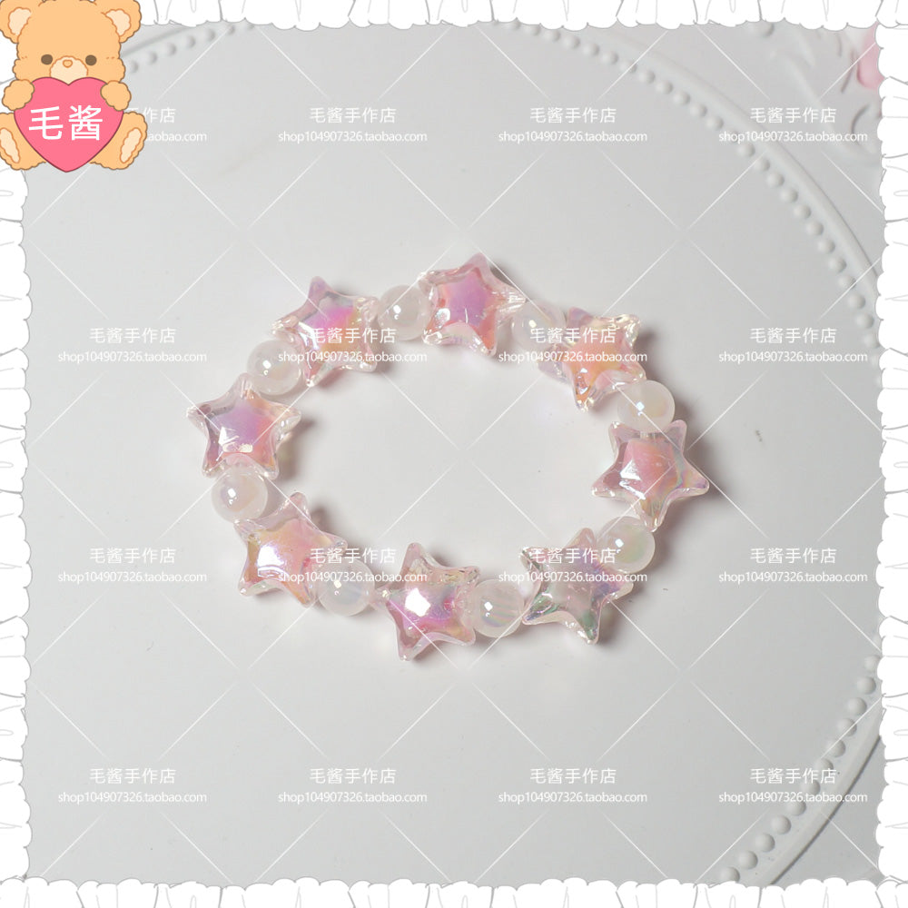 MaoJiang - Decora Kei Iridescent Star Candy Bracelet bracelet maojiang Pink Spacer Iridescent Star Bracelet (1pc)