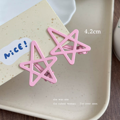 DuoFeiMao - Decora Kei Colorful Star Hair Clip hair clip duofeimao Pink - 1 Pair
