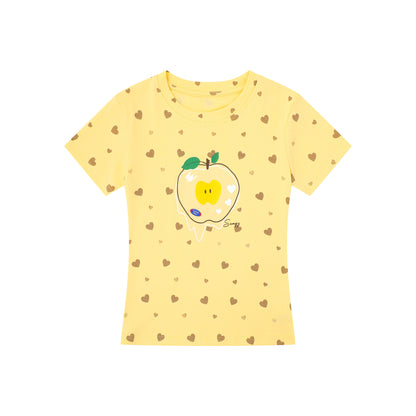 Languid Park - Heart Print Fitted Tee tshirt Languid Park Yellow S
