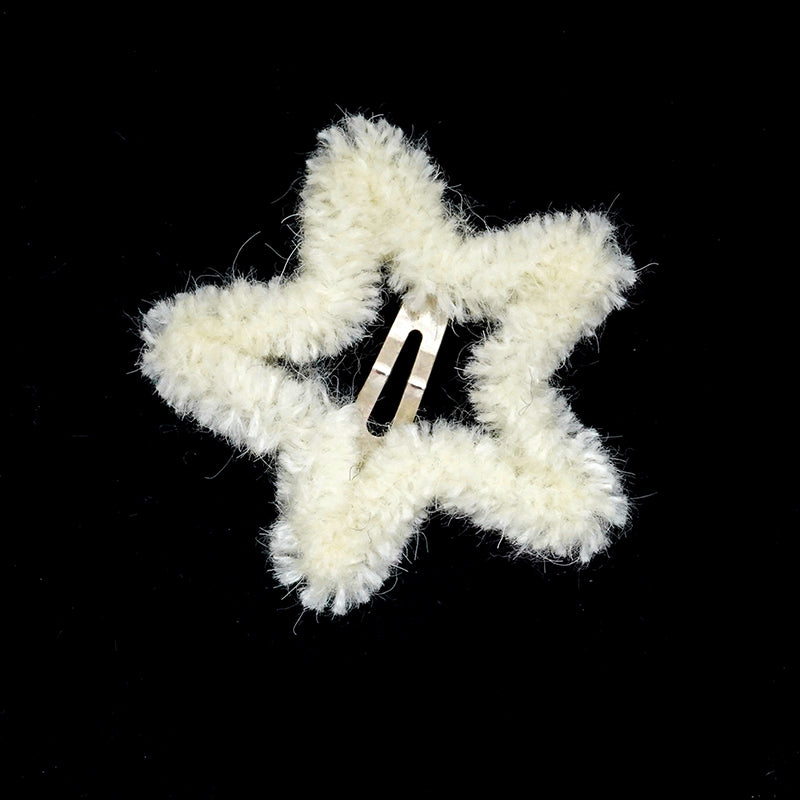 Pink Unicorn Star Hair Clip | Decora Dopamine Girl Y2K Fluffy Side Clip hair clip pink unicorn Cream White - 1pc Only