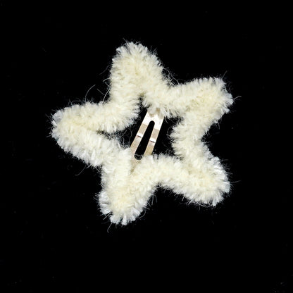 Pink Unicorn Star Hair Clip | Decora Dopamine Girl Y2K Fluffy Side Clip hair clip pink unicorn Cream White - 1pc Only