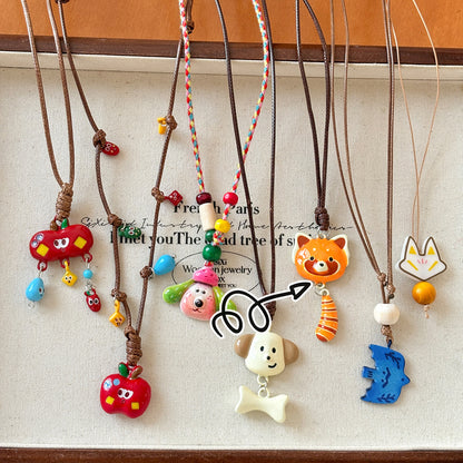 Flipped - Dopamine Color Pendant Necklace necklace Flipped Raccoon Cub Necklace