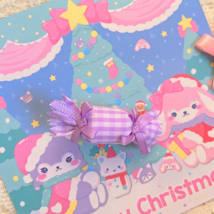 Bear Doll - Decora Kei Candy Hair Clip Brooch hair clip Bear Doll Purple Hair Clip - 1pc