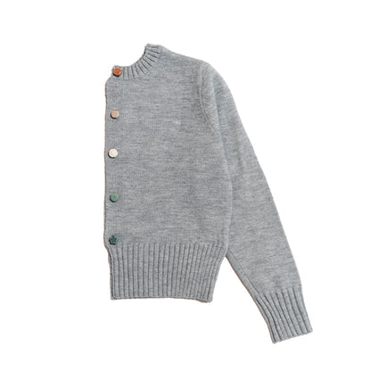 MOF Gift - HalfHalf Patchwork Knit Cardigan Panel cardigan MOF Gift Grey - Half