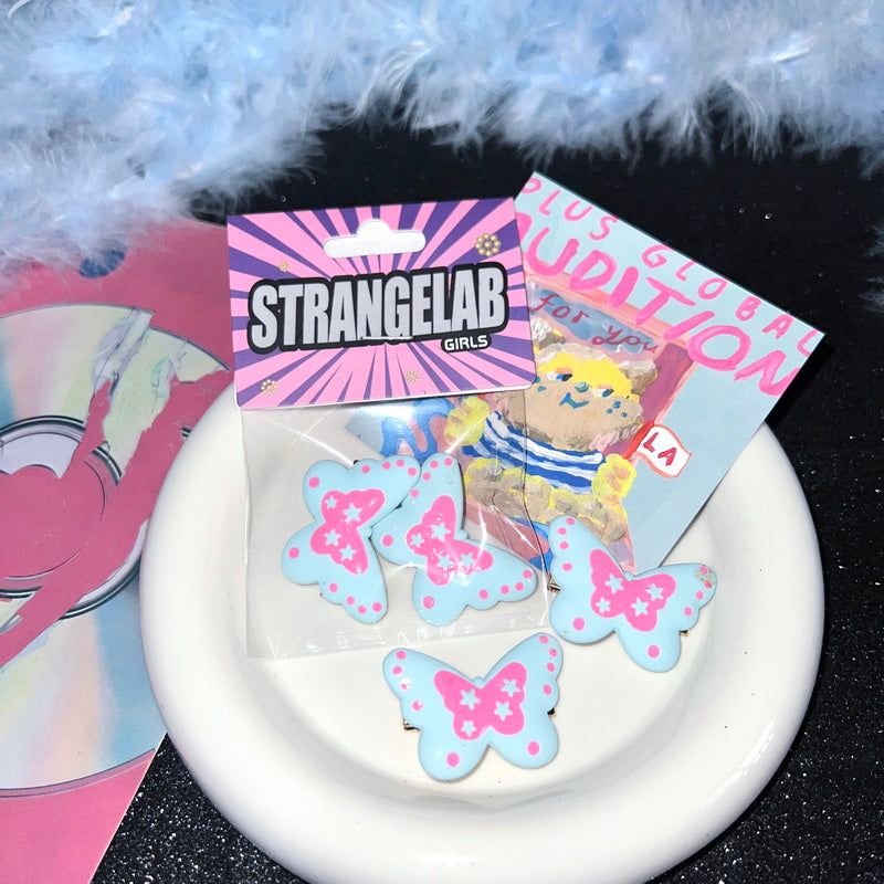 StrangeLab Butterfly Hair Clip | Colorful Dreamy Dopamine Side Clip | Bangs Hair Accessory hair clip strangelab G: Blue - 1 Pair