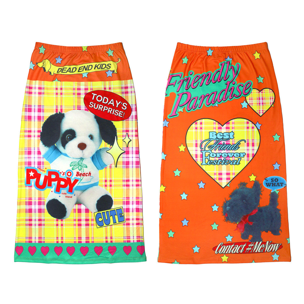 DeadEndKids - Cute Graphic A-Line Skirt skirt DeadEndKids Puppy Friend S