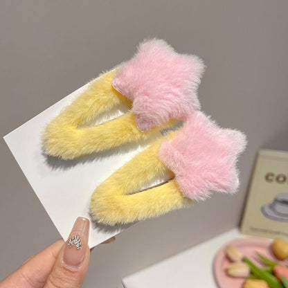 Cozy Star Fluffy Five-Point Hair Clips hair clip candy