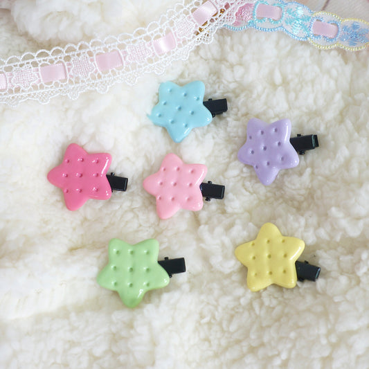 Maojiang Cute Star Cookie Clip | Colorful Decora Hair Clip hair clip maojiang All in (6pcs in totall)