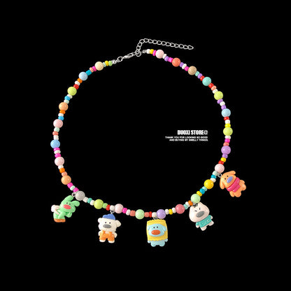 DuoXi - Color Bead Cartoon Resin Necklace necklace DuoXi G