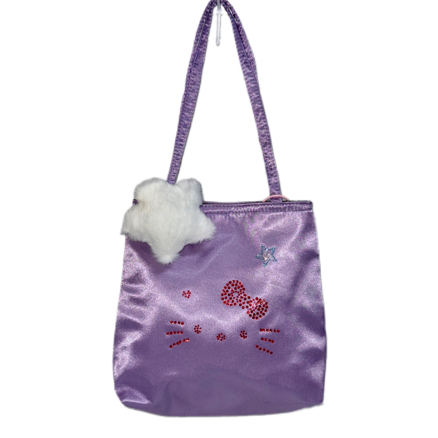 Salty Gummy - Y2K Kitty Rhinestone Satin Handbag Cute Shoulder Bag bag Salty Gummy Purple (Small Size)