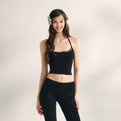 YZZI HE - Lazy Weekend Beaded Knit Two-Piece Set set YZZI HE Black Camisole S