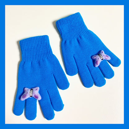 BunnyBunnyGun - Decora Kei Cute Knit Winter Gloves gloves bunnybunnygun Blue