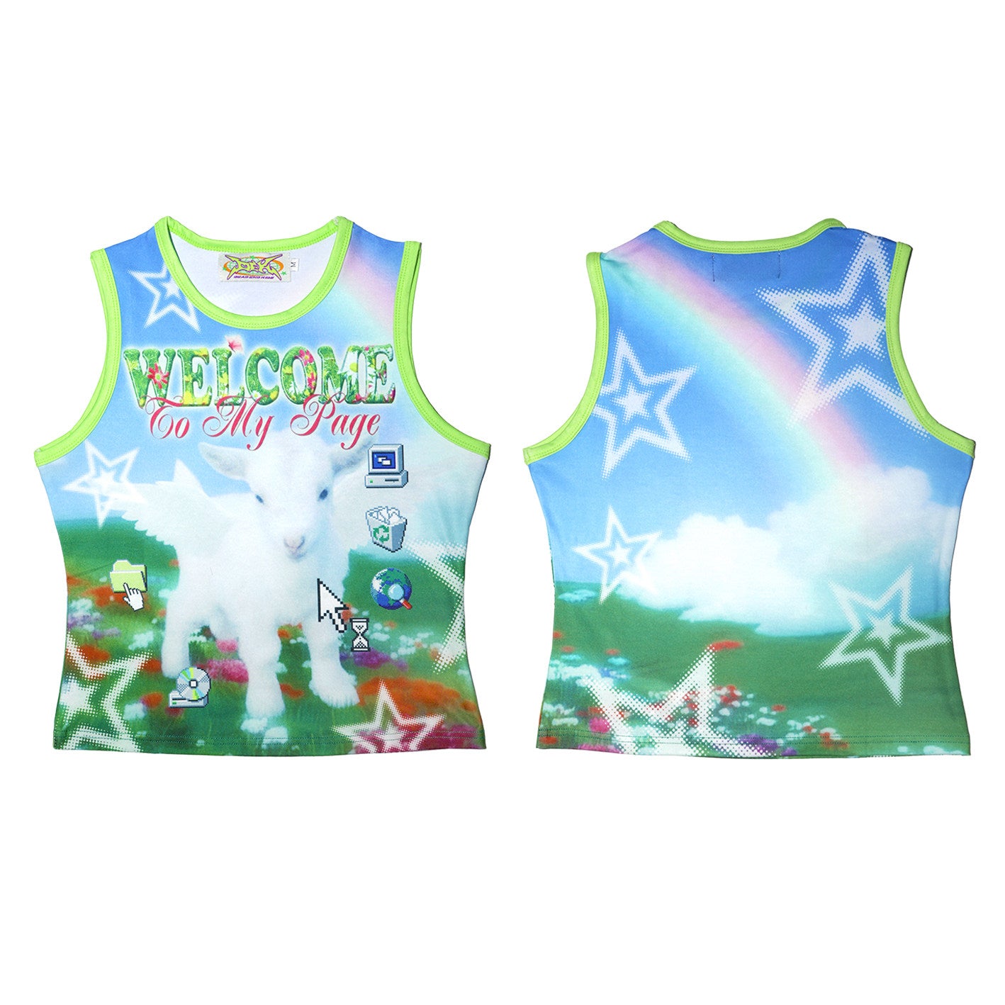 DeadEndKids - Cyber Graphic Slim Tank Top camisole DeadEndKids Cyber Sheep S