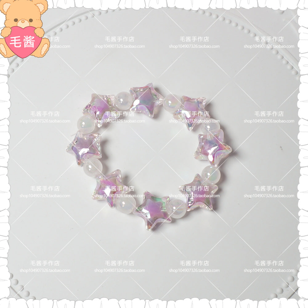 MaoJiang - Decora Kei Iridescent Star Candy Bracelet bracelet maojiang Purple Spacer Iridescent Star Bracelet (1pc)