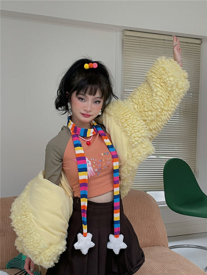 LET ME SEE - Harajuku Punk Striped Skinny Scarf scarf let me see Blue Rainbow