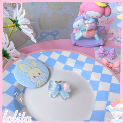Bear Doll - Decora Kei Bow Ring ring Bear Doll Glitter Blue