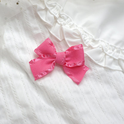 MaoJiang - Kawaii Pink Bow Hair Clip Handmade with Bell hair clip maojiang #10 - 1pc