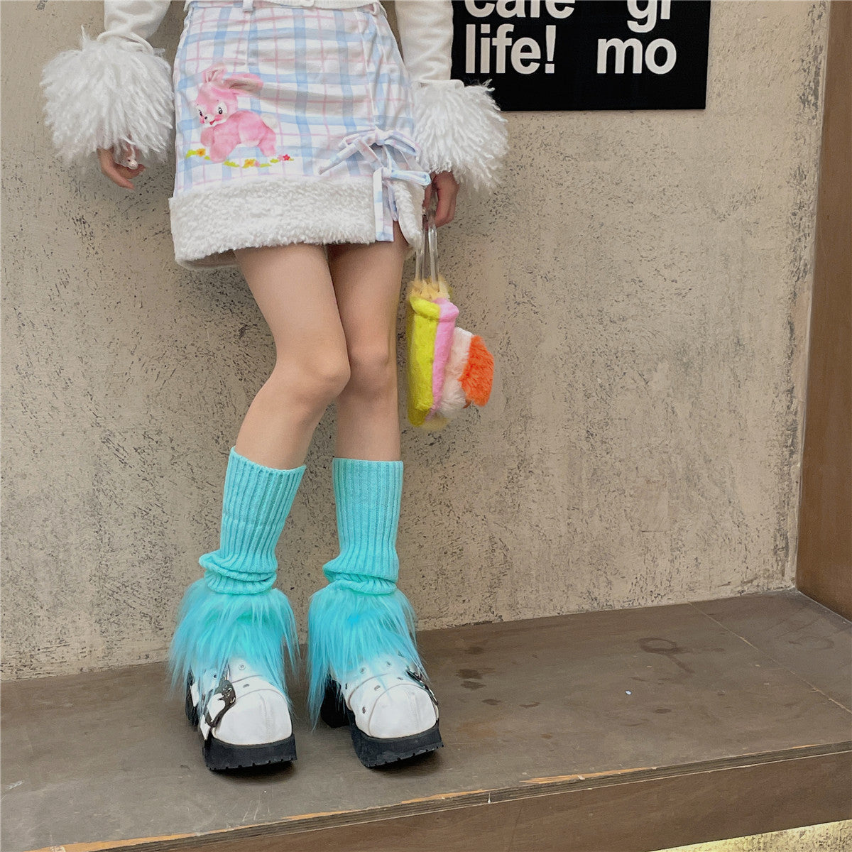 LET ME SEE Cute Leg Warmers | Fuzzy Knit Leg Warmers | Japanese Decora Style Shoe Covers