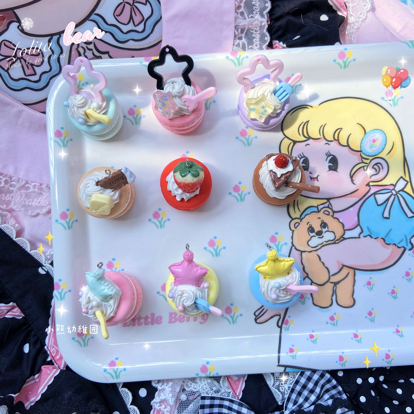 Bear Doll Kawaii Necklace | Macaron Sweet Dessert Necklace necklace Bear Doll