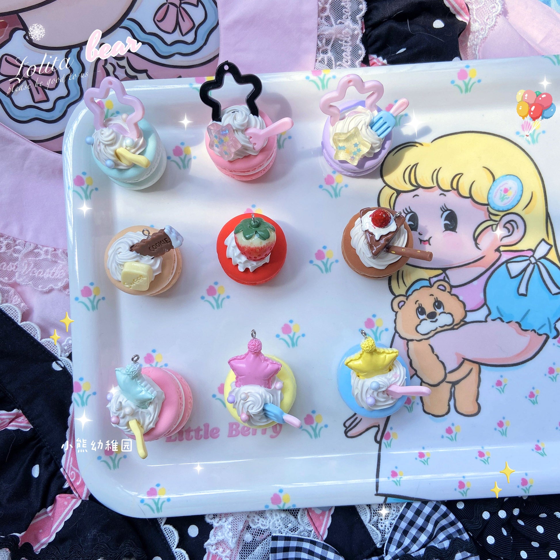 Bear Doll Kawaii Necklace | Macaron Sweet Dessert Necklace necklace Bear Doll