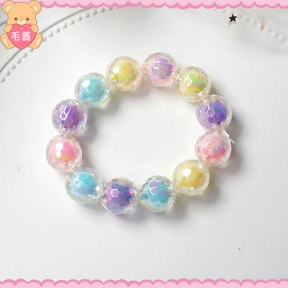 MaoJiang - Decora Kei Iridescent Star Candy Bracelet bracelet maojiang Beaded Ball Colorful Iridescent Bracelet (1pc)