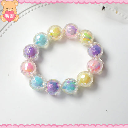 MaoJiang - Decora Kei Iridescent Star Candy Bracelet bracelet maojiang Beaded Ball Colorful Iridescent Bracelet (1pc)