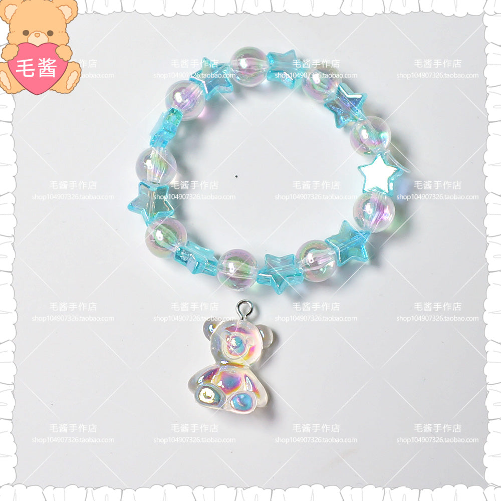 Maojiang Star Strawberry Bear Bracelet | Decora Beaded Accessory bracelet maojiang Bear & Blue Star Bracelet (1 piece)