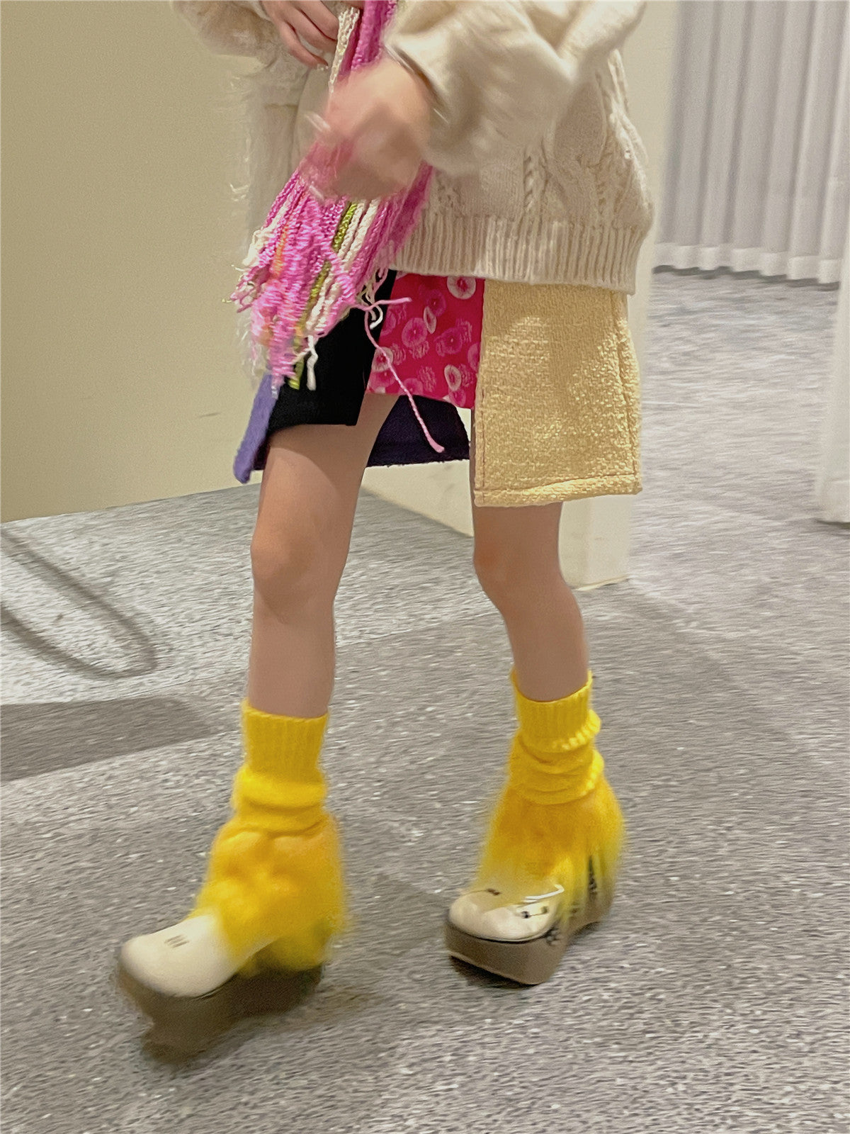 LET ME SEE Cute Leg Warmers | Fuzzy Knit Leg Warmers | Japanese Decora Style Shoe Covers