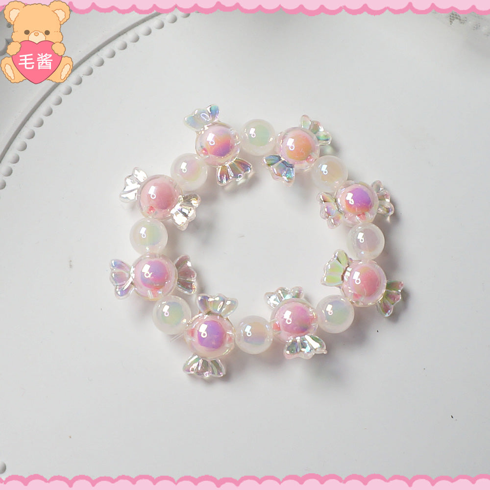 MaoJiang - Decora Kei Iridescent Star Candy Bracelet bracelet maojiang Pink Spacer Iridescent Candy Bracelet (1pc)