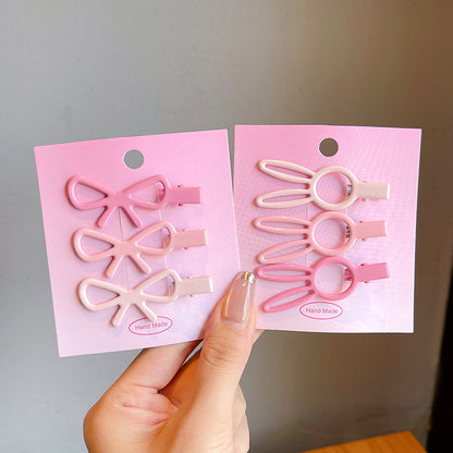 Decora Kei Hair Clip – Star & Heart Pink Acrylic hair clip duofeimao Bunny + Bow 6pcs Set