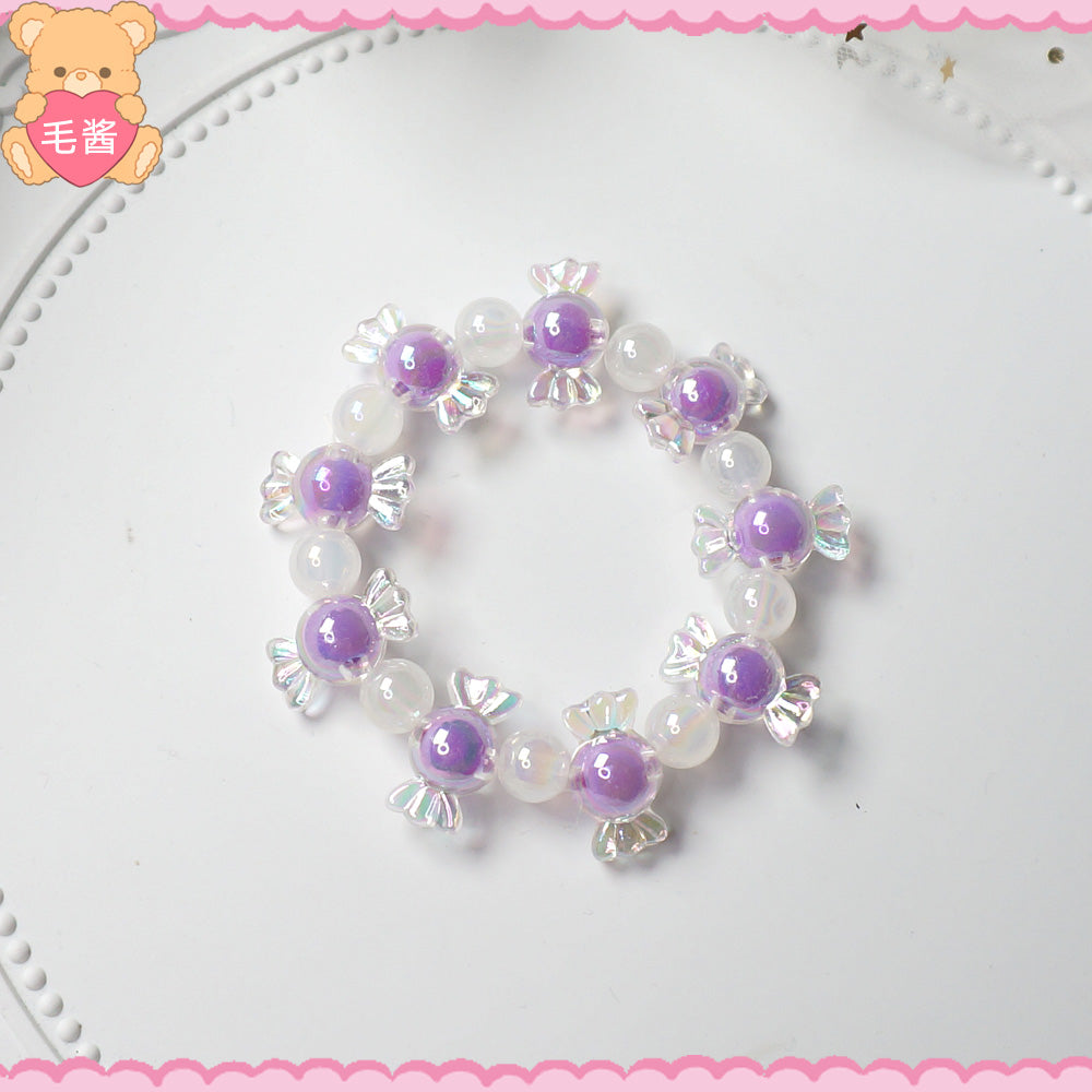 MaoJiang - Decora Kei Iridescent Star Candy Bracelet bracelet maojiang Purple Spacer Iridescent Candy Bracelet (1pc)