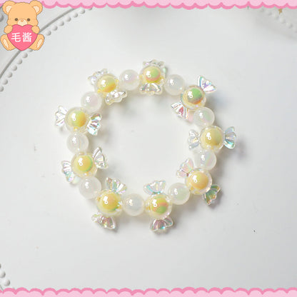 MaoJiang - Decora Kei Iridescent Star Candy Bracelet bracelet maojiang Yellow Spacer Iridescent Candy Bracelet (1pc)