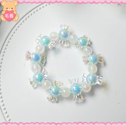 MaoJiang - Decora Kei Iridescent Star Candy Bracelet bracelet maojiang Blue Spacer Iridescent Candy Bracelet (1pc)