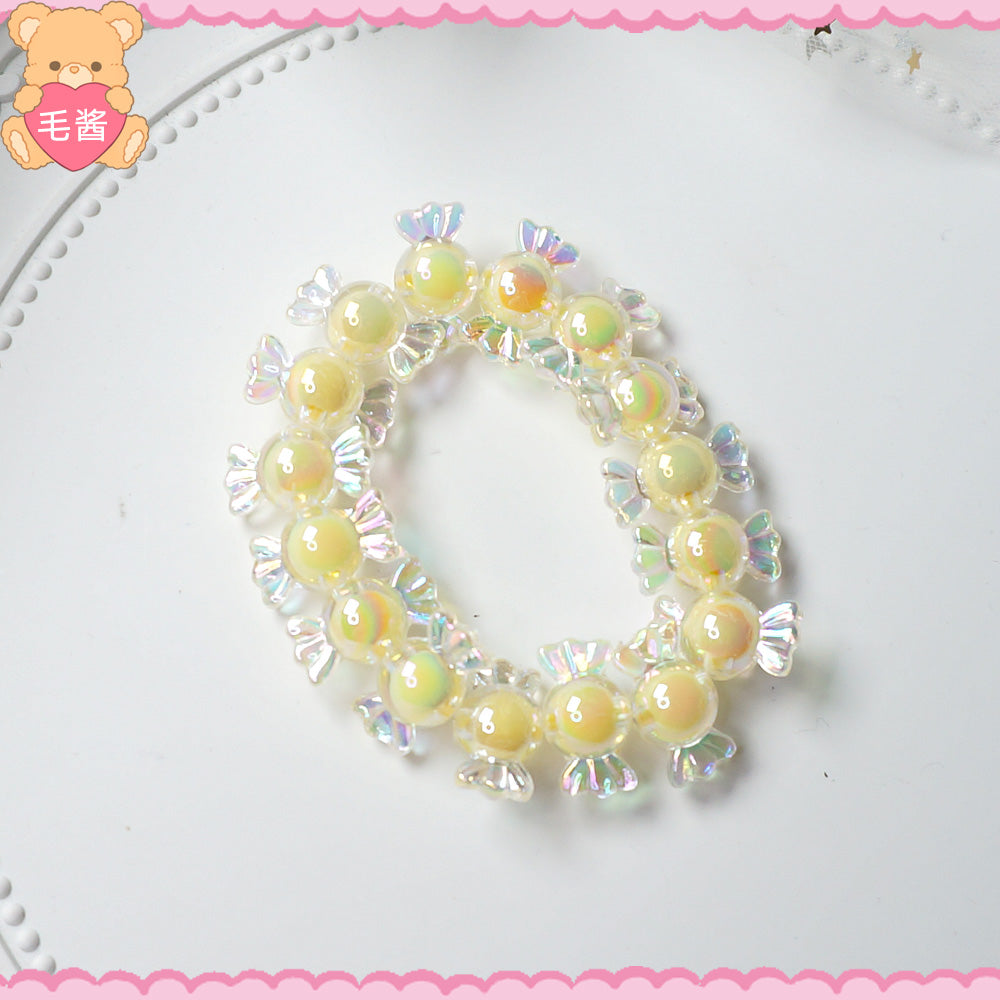 MaoJiang - Decora Kei Iridescent Star Candy Bracelet bracelet maojiang Yellow Iridescent Candy Bracelet (1pc)