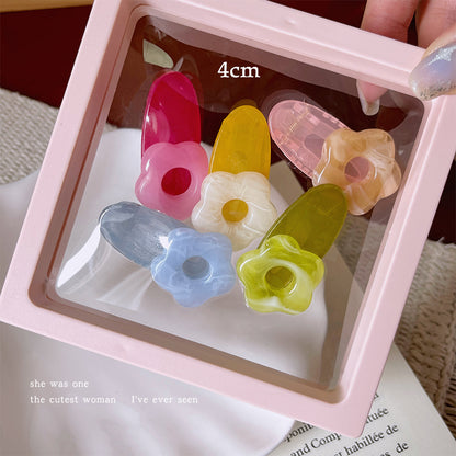 DuoFeiMao - Decora Kei Candy Color Resin Hair Clip Set hair clip duofeimao Small Flower Clips 5pcs