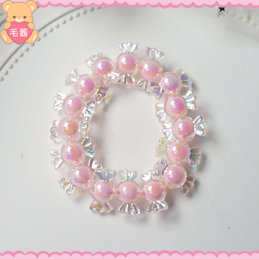 MaoJiang - Decora Kei Iridescent Star Candy Bracelet bracelet maojiang Pink Iridescent Candy Bracelet (1pc)