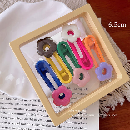 DuoFeiMao - Decora Kei Candy Color Resin Hair Clip Set hair clip duofeimao Hollow Small Flower 5pcs
