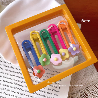 DuoFeiMao - Decora Kei Candy Color Resin Hair Clip Set hair clip duofeimao Creamy Flower 5pcs