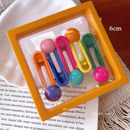 DuoFeiMao - Decora Kei Candy Color Resin Hair Clip Set hair clip duofeimao Candy Clips 5pcs