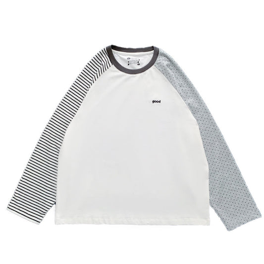 Meihao Store - Striped Polka Dot Patchwork Long Sleeve T-Shirt shirt meihao store S