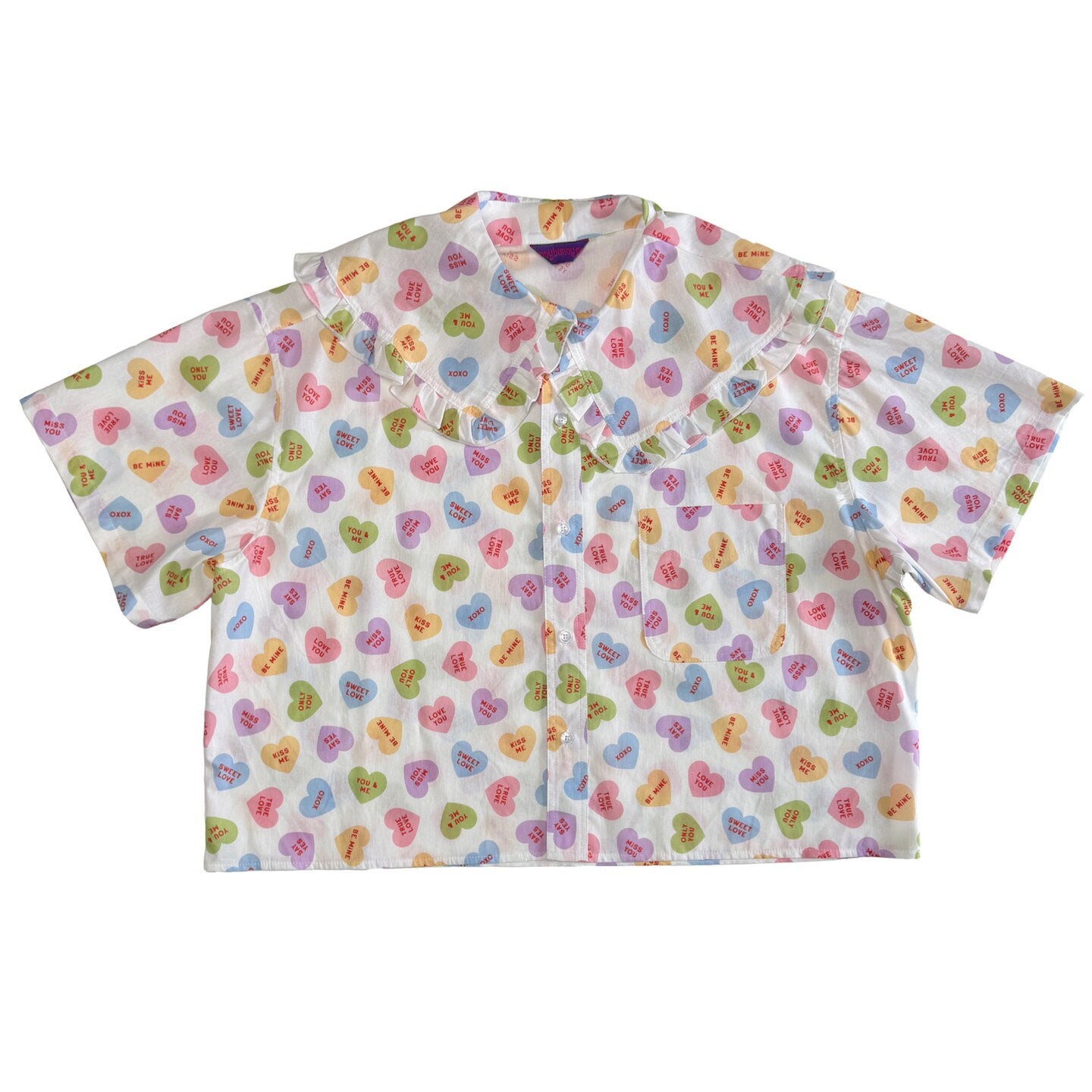 bunnybunnygun - Heart Print Collar Shirt shirt bunnybunnygun