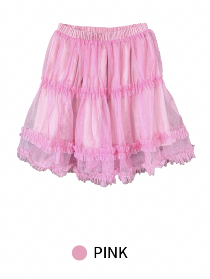 loveplayshop - Glitter Tulle Skirt with Lining skirt loveplay Pink