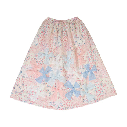 DADANAKO - Vintage Embroidered Lace A-Line Skirt