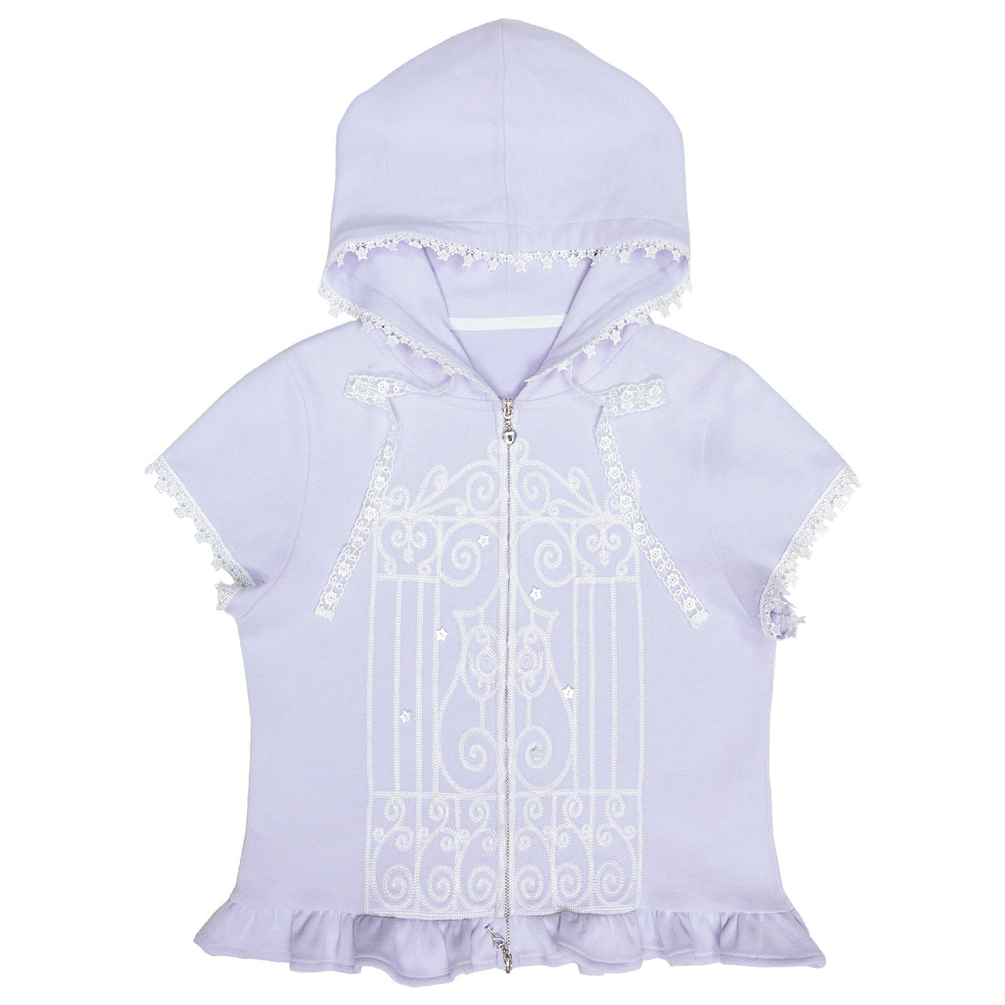 Hashtag DDD - Purple Embroidered Hooded Cardigan