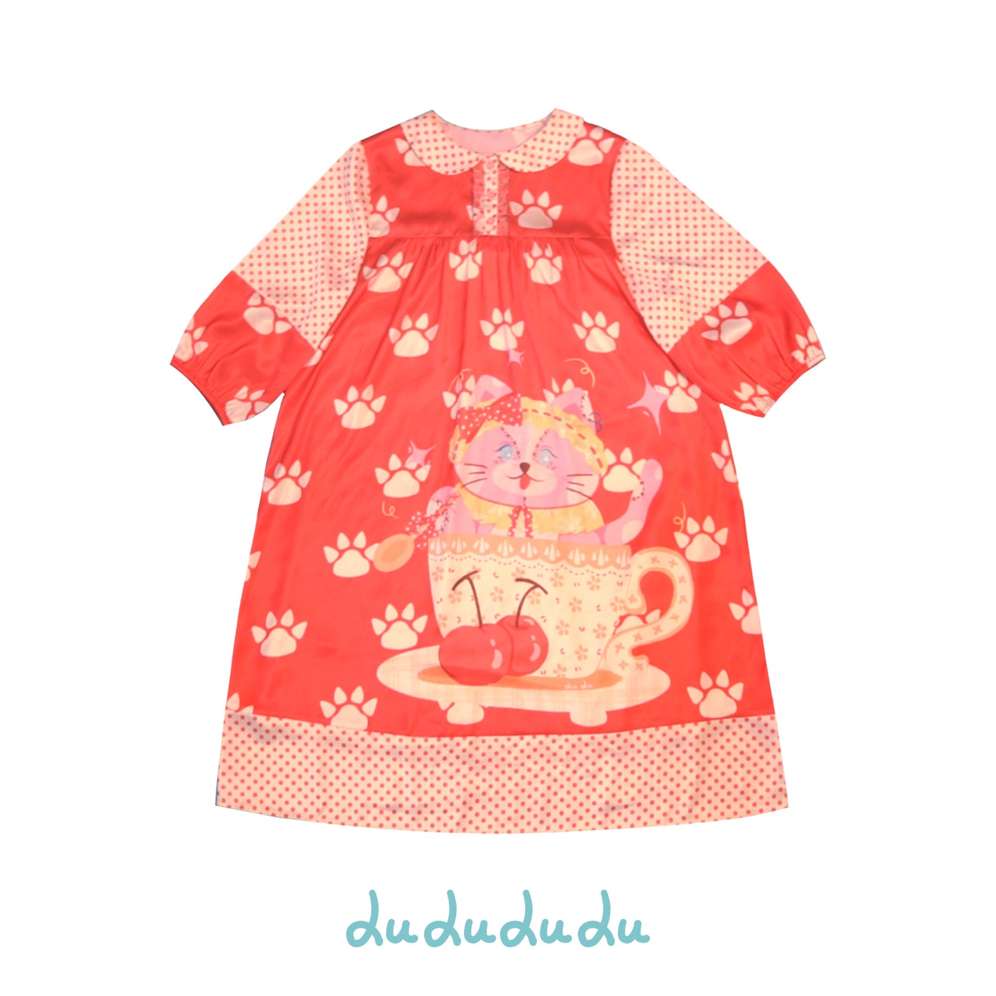 Lulululu - Polka Cat Print Dress dress LULULULU S