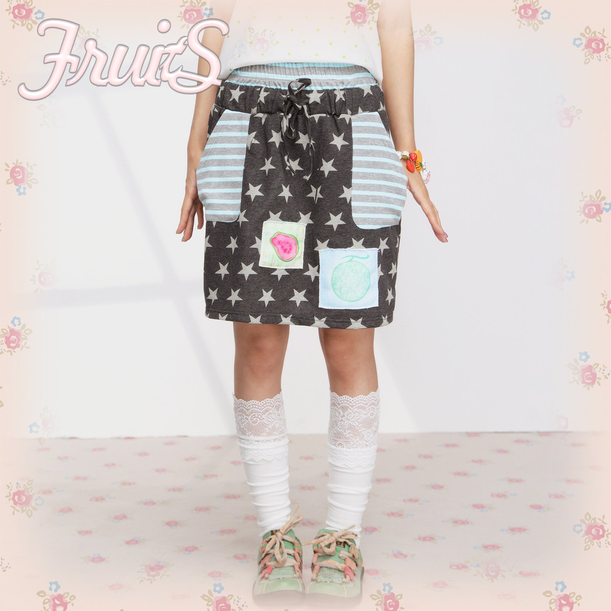 FRUITS - Star Stripe Layered Skirt skirt Fruits S